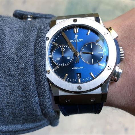 hublot blue fusion watch on wrist|hublot classic fusion classico.